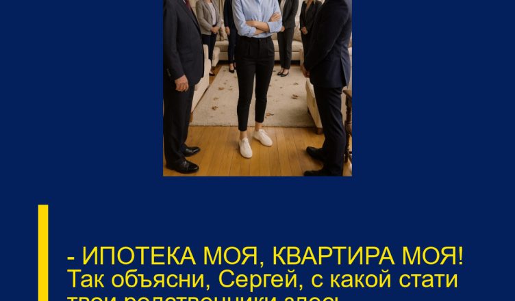 — ИПОТЕКА МОЯ, КВАРТИРА МОЯ! Так объясни, Сергей, с какой стати твои родственники здесь хозяйничают?!