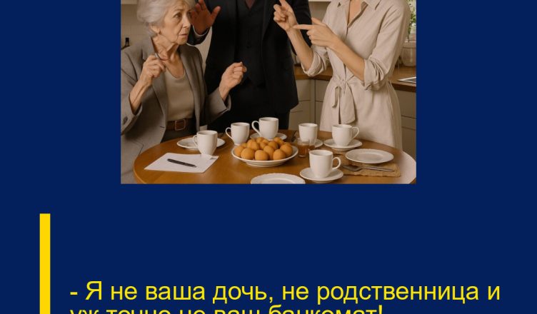 — Я не ваша дочь, не родственница и уж точно не ваш банкомат!