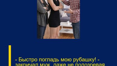 — Быстро погладь мою рубашку! — закричал муж, даже не подозревая, что жены в доме уже нет. — Быстро погладь мою рубашку! — закричал муж, даже не подозревая, что жены в доме уже нет.