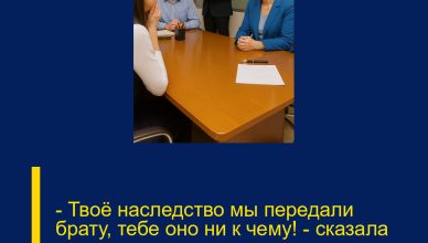 – Твоё наследство мы передали брату, тебе оно ни к чему! – сказала мать, но нотариус ошарашил всех новыми документами.