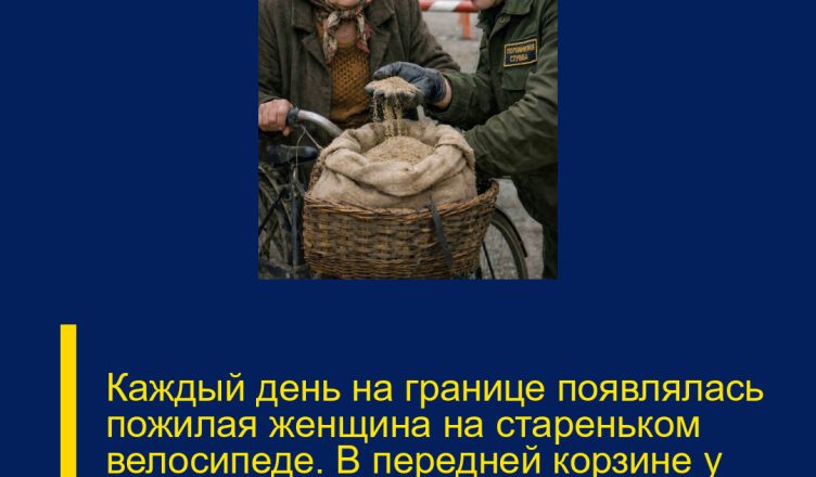 Каждый день на границе появлялась пожилая женщина на стареньком велосипеде. В передней корзине у неё неизменно лежал туго завязанный мешок с песком.