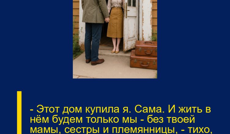 — Этот дом купила я. Сама. И жить в нём будем только мы — без твоей мамы, сестры и племянницы, — тихо, но твёрдо сказала Вика и захлопнула дверь.