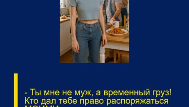 — Ты мне не муж, а временный груз! Кто дал тебе право распоряжаться МОИМИ деньгами и переводить их на мамину дачу?! — Ты мне не муж, а временный груз! Кто дал тебе право распоряжаться МОИМИ деньгами и переводить их на мамину дачу?!