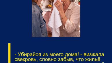 — Убирайся из моего дома! — визжала свекровь, словно забыв, что жильё подарили мне мои родители, а не её сын — Убирайся из моего дома! — визжала свекровь, словно забыв, что жильё подарили мне мои родители, а не её сын