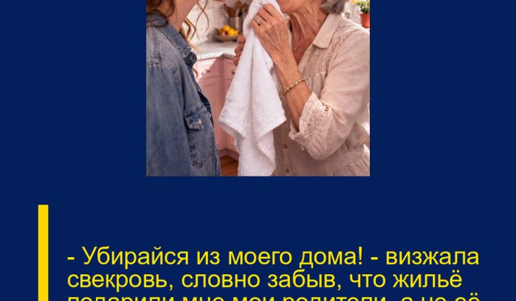— Убирайся из моего дома! — визжала свекровь, словно забыв, что жильё подарили мне мои родители, а не её сын