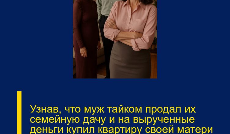 Узнав, что муж тайком продал их семейную дачу и на вырученные деньги купил квартиру своей матери рядом с ними, жена решила преподать урок хитрой родне.