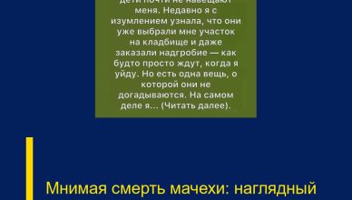 Мнимая смерть мачехи: наглядный урок алчным детям.