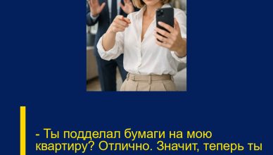 — Ты подделал бумаги на мою квартиру? Отлично. Значит, теперь ты — преступник, — ровно сказала она, набирая номер адвоката.