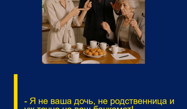 — Я не ваша дочь, не родственница и уж точно не ваш банкомат!